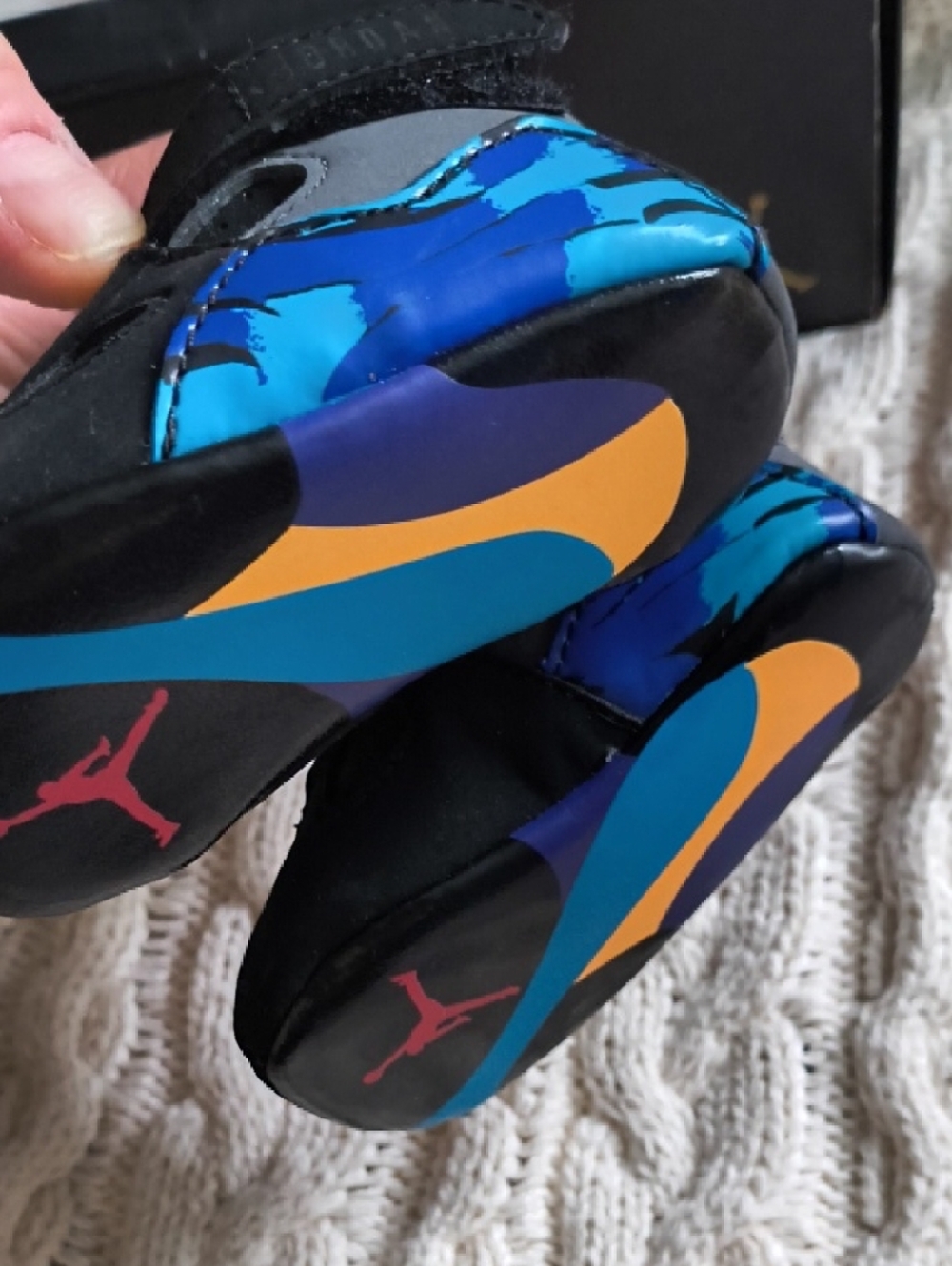 Jordan Black Baby Walker Shoes with Multicolor Jumpman Accent - Picture 3 of 4